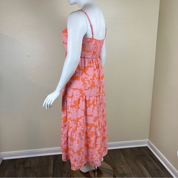 Social Standard Women Size 2XL Floral Tiered Smock Pullover NEW Midi Dress Boho - Picture 10 of 16